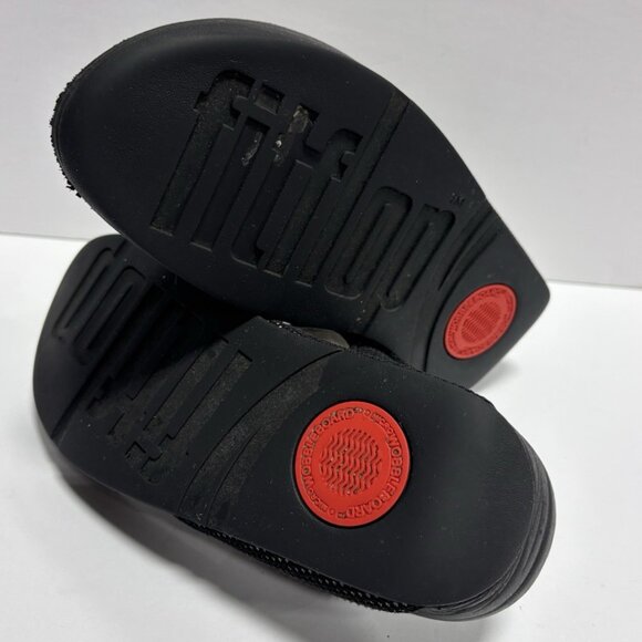 Fitflop Women’s Lulu Water-Redistant Two-Tone Black Wedge Sandals, Size 6 M - Picture 5 of 6